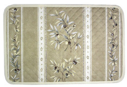 Provence quilted Placemat, non coated (cicada olives. natural )